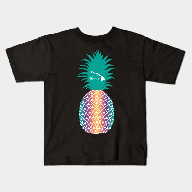 Hawaiian Pineapple Hawaii Kids T-Shirt by KevinWillms1